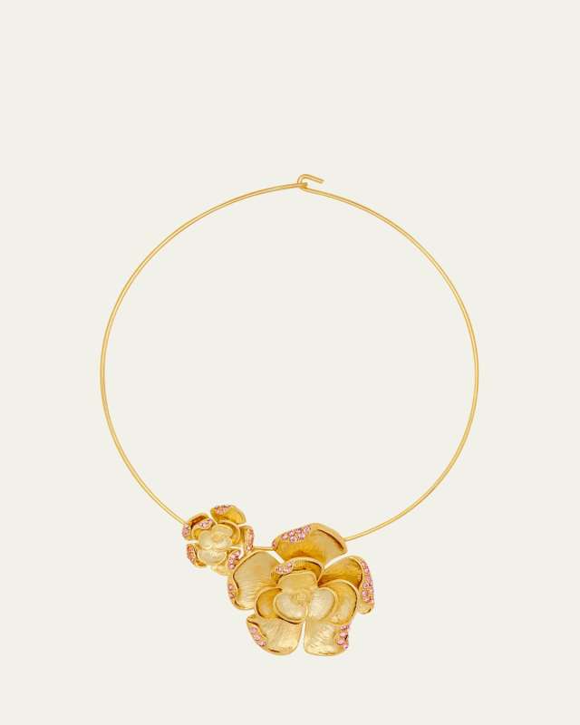 Double Rose Pendant Necklace